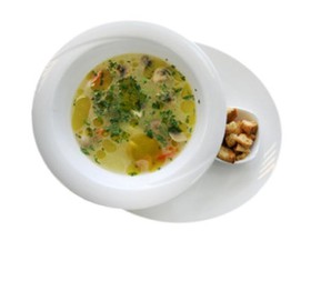 Куриный суп с грибами и диким рисом - Фото