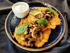 Драники с грибами - Фото