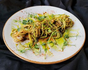 Тигровые креветки с цукини - Фото