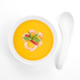 Суп тыквенный с креветкой - Фото