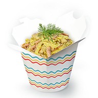 Фетучини с ветчиной и курицей Фото