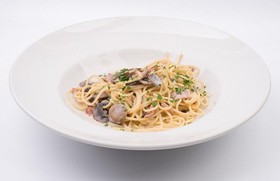 Спагетти с грибами и ветчиной Ланч - Фото
