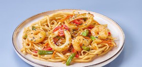 Вок с морепродуктами терияки - Фото