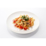 Паста феттуччине с овощами, шампиньонами Фото