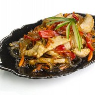 Стеклянная лапша с курицей Фото
