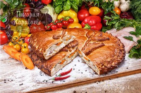 Пирог с курицей и овощами - Фото