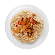 Пшеничная лапша с овощами и курицей Фото