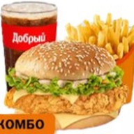 Биг чикен бургер грибной комбо Фото