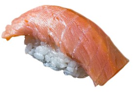 Запеченный гункан с копченым лососем - Фото