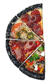 Черная пицца Пепперони - Фото