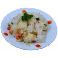 Японский рис с овощами и сыром Фото