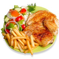 Тарелка с цыпленком Фото