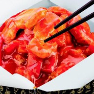 Белый рис и курица в остром соусе Фото