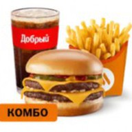 Двойной чизбургер большой комбо Фото