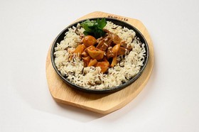 Говядина стир-фрай с грибами и рисом - Фото
