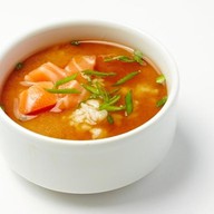 Мисо суп с рисом и лососем Фото