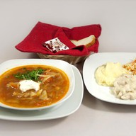 Обед с люля-кебаб из курицы (щи) Фото