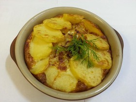 Язык запеченный с картофелем в сливках - Фото