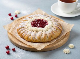 Пирог слоёный с творогом и джемом - Фото