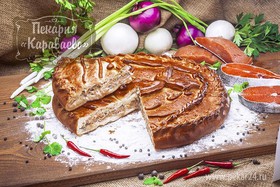 Пирог с семгой и кетой - Фото