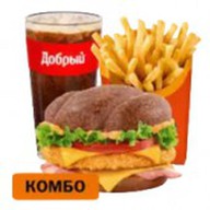 Бургер Арбатский с курицей Большой Комбо Фото
